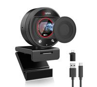 Angetube Webcam 4K pour PC, Caméra Streaming 1080P@60FPS avec Autofocus PDAF, Micros IA à Réduction de Bruit, Zoo 8X, Caméra USB avec Cache Confidentialité pour PC Portable/Mac, pour Zoom, Teams, OBS