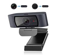 Angetube Webcam avec Microphones -Webcam PC 1080P pour Streaming, caméra PC avec autofocus et Cache de Protection intégrée. Adaptée à Ordinateurs de Bureau/Portables, Linux, Mac