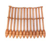 ANGGREK 12pcs Bobines en Dentelle en Bois à la Main Outils de Tissage à la Main pour Tricoter L'artisanat de Bricolage avec Finition Brillante Idéale pour les Cadeaux Débutants
