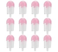 ANGGREK 12Pcs Boîte à Bonbons en Forme de Glace en Plastique, Boîte de Rangement pour Bonbons, Transparente, pour Mariage, Fête, Baby Shower, Anniversaire (PINK)