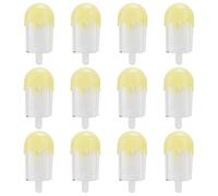 ANGGREK 12Pcs Boîte à Bonbons en Forme de Glace en Plastique, Boîte de Rangement pour Bonbons, Transparente, pour Mariage, Fête, Baby Shower, Anniversaire (YELLOW)
