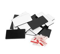 ANGGREK Badges Nominatifs Vierges, Etiquettes a Epingle Diy 16 Pcs MDF Coins Arrondis for Evenements et Activites Creatives