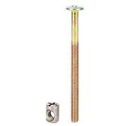 ANGGREK Boulons de Meubles, Plate-forme de Connecteur en Acier en Carbone qualité avec écrous Baril, Boulons Capuchon Tête Hexagonale M6 pour Berceau Chaise Lit, 40-150 Mm, 10pcs, pour Rejoindre le