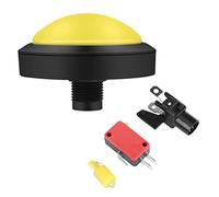 ANGGREK Bouton Poussoir D' 100mm, avec Micro-interrupteur LED DC12V, pour Jeux de Borne D' (100#-jaune + interrupteur à trois pattes)