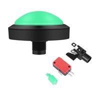 ANGGREK Bouton Poussoir D' 100mm, avec Micro-interrupteur LED DC12V, pour Jeux de Borne D' (100#-vert + interrupteur à trois pattes)