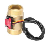 ANGGREK Capteur de Débit D'eau - Débitmètre 1,3 Pouce - Filetage Extérieur en Laiton avec Signal D'impulsion NPN pour Chauffe-eau - Terminal de Carte de Crédit - Distributeur