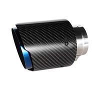 ANGGREK Carbon Fiber Glossy Car Exhaust Tip 63mm Inlet 101mm Outlet Straight Pipe Tail Throat with Stainless Steel for Motorcycle Auto DIY Modification 翻译为法语: Buse D'échappement en