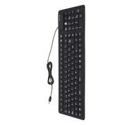 ANGGREK Clavier Espagnol Portable câblé en Silicone 105 Touches Conception Pliable Silencieux et Stockage Facile pour Ordinateur Portable