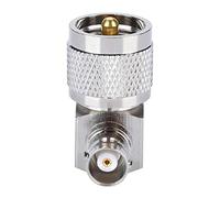 ANGGREK Connecteur UHF, Adaptateur UHF PL-259 Mâle à BNC Femelle à Angle Droit, Connecteur RF Coaxial pour Antennes et Radios