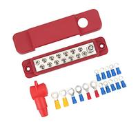 ANGGREK Distributeur 12 Terminaux 180A Barre de Distribution avec | Construction ABS Antirouille, 48 V , 16 Cosses à Anneau Incluses, pour Systèmes électriques de Voiture, Camping-car et Yacht