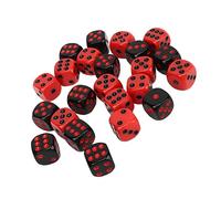 ANGGREK Dix de Dés, 48 PCS Black and Red Plastic Plastic Table Game Dice pour Le Jeu Board Game Playing Party Bars Club, Material and Finish, Couleur et Design,