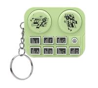 ANGGREK DJ Keychain, Design de Lecteur DJ Disque à Lumières Colorées avec Mode Lecture Automatique et Manuel, pour Divertissement Musical et Accessoire Élégant (Jaune Vert)