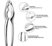ANGGREK Ensemble d'outils pour Fruits de Mer 9 Pièces, Décortiqueur de Crabe en Acier Inoxydable avec Poignées Ergonomiques pour les Amateurs de Fruits de Mer de Cuisine et de Restaurant (Argent M)