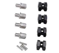 ANGGREK Extension de Moyeu Hexagonal RC Extension de Moyeu Hexagonal de Roue en Laiton 12 Mm 4 Adaptateurs d'entraînement Traités par électrophorèse Poids ajouté Piste étendue Adaptée pour Chenille
