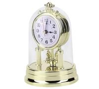 ANGGREK Horloge de Table Vintage Silencieuse Style Européen Dorée | Décoration Murale ou de Bureau, Finition Brillante en Plastique Qualité, pour Salon Chambre Hôtel, Léger et Robuste