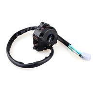 ANGGREK Interrupteur de Guidon à Moto côté Gauche 7/8 Pouces Abs Noirs Aluminium Boîtier de Virage Signal Hor Hi Lo Beam Contrôles pour Le Guidon Universel 12V DC