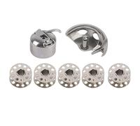 ANGGREK Kit de Canette pour Machine à Coudre, 1 Pièce Crochet Navette, 1 Pièce Boîtier de Canette, 5 Canettes avec Structure Métallique pour Toutes les Machines à Coudre Domestiques de