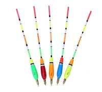 ANGGREK Lot de 5 Flotteurs de Pêche en Bois de Balsa, Bobber Coulissant