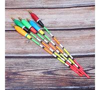 ANGGREK Lot de 5 Flotteurs de Pêche en Bois de Balsa, Bobber Coulissant