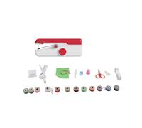 ANGGREK Machine à Coudre Portative, Machine à Coudre électrique Portable à Double Vitesse avec Coupeur intégré, à Compacte Alimentée par Batterie USB pour Voyage et Usage Domestique (rouge)