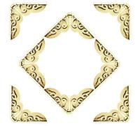 ANGGREK Métal Coin Bord Protecteur, 100pcs Scrapbooking Photo Folder File Corner Protectors for Mounting Corners Yellow Metal Book Albums Menus Notebook Folder File Corner Protectors