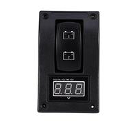 ANGGREK Panneau de Commutation Marin 12 V DC avec Voltmètre, Interrupteur à Bascule en Plastique profilé, Double Sélecteur de Batterie pour Bateaux et Camping-Cars
