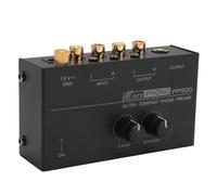 ANGGREK Phono Préamplificateur Platine, Préampli RIAA Ultra Faible Bruit | Boîtier Métallique Compact, Sorties 2 et 1/4 Pouce, Impédance D'entrée 47 kΩ, Convertit Phono en Niveau Ligne