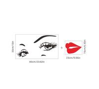 ANGGREK Red Lips Wall Sticker Women Face Face PVC Decal 70x57cm DÉCOR DIBRANT DIBRANT AVEC LES EYES ET LEVES DESIGNES SÉCURIT (rouge)