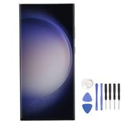 ANGGREK Remplacement D'écran pour S23 Ultra 5G, Ensemble D'écran Tactile AMOLED de 6,8 Pouces avec Cadre et Outils de Réparation, pour SM S918U SM S918A SM S918W Version US (Silver)