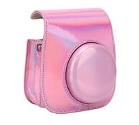ANGGREK Sac pour Appareil Photo Mini 11, étui en Cuir PU coloré avec Sangle Réglable pour Photographie Instantanée (Rosâtre)