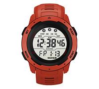 ANGGREK Sports Watch Digital Sports Watch Expedition Men's Expedition with Luminal Display Alarm W50M étanche pour la Randonnée en Plein Air (Rouge)