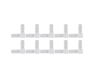 ANGGREK Tuyau de Coude Barb Plastique Ajustement du Tuyau Coude ¨¤ 90 Degr¨¦s Barb Barb Adapt¨¦ de 10 Pcs PE Connexion du Tuyau Non Toxique pour Tube de Pompe Tube de Silicone (6MM)
