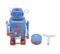 ANGGREK Vintage Tinplate Drumming Robot Wind Up Dancing Robot Toy Retro Retro Collectible avec Adorable Action DE Batterie pour Les Adultes pour Enfants D¨¦COR DE Part