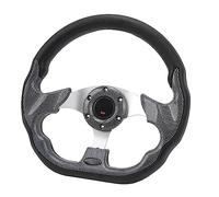 ANGGREK Volant de Chariot de de 12,5 Pouces, Housse en Cuir PU, Prise Confortable, Remplacement pour Voiture de Club TXT RXV et Plus Encore (couleur fibre de carbone)