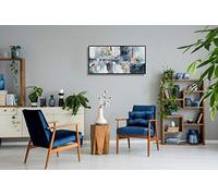 Angie Decoration - Cadre décoratif 40 x 80 cm Atlas Turquoise Bleu Marine 40 x 80 cm Bleu