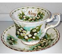 AngiesStrickZauber Royal Albert/Mai - May/Original/Bone China - 1 tasse - 1 soucoupe Ø env. 14 cm - Original/tasse de collection