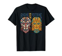 Angine De Poitrine Masque Tribal Art Abstrait Visage T-Shirt Graphique avec Valeur