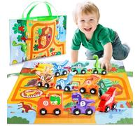 Anginne Train des Dinosaure en Bois avec Tapis de Jeu/Nange 2 en 1 - Voiture Enfant Jouet Bebe 1 an Dinosaure Jouet Enfant 1 2 3 Ans Garçon - Cadeau Enfant 1-4 Ans pour Apprendre en S'amusant