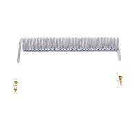 Angitu Câble spiralé TRRS vers TRRS de 3,5 mm pour clavier mécanique divisé RODE SC7 par VIDEOMIC GO Video Micro-Type Micros Audio Cord (bobine droite TRRS 17 cm, 32 blanc)