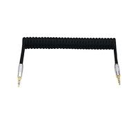 Angitu VIDEOMIC GO Câble spiralé à ressort TRRS 3,5 mm vers TRRS pour clavier mécanique divisé RODE Sc7 par VIDEOMIC GO Micro vidéo Micro Type Audio Câbles d'angle (bobine TRRS droite 17 cm, noir)