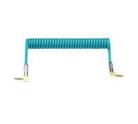 Angitu VIDEOMIC GO Câble spiralé TRRS vers TRRS 3,5 mm pour clavier mécanique divisé RODE Sc7 par VIDEOMIC GO Video Micro Type Micro Câble audio Angle (90 à 90 trrs Bobine 17 cm + Bleu)