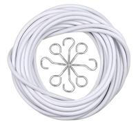 ANGIX Fil extensible pour rideau | Fil multifonction de 3 m avec 6 crochets et 6 œillets | Parfait pour les rideaux, les petites fenêtres, les panneaux de verre, les portes et la caravane | Décoration
