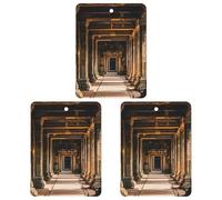Angkor Thom Lot de 3 désodorisants carrés à suspendre pour voiture, maison, bureau, style gris