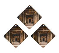 Angkor Thom Lot de 3 désodorisants pour voiture, maison, bureau, style gris à suspendre en forme de losange