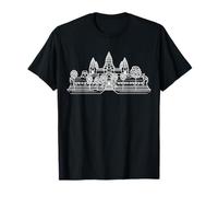 Angkor Vat Dessin au Trait Temple Cambodge Art T-Shirt