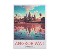 Angkor Wat, Cambodge，Adultes Puzzle Impossible De 1000 Pièces Décompression Jeu De Cadeaux Éducatifs pour Adultes（38x26cm）-DV92