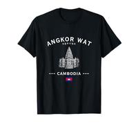 Angkor Wat Temple du Cambodge Khmer Drapeau Cambodgien T-Shirt