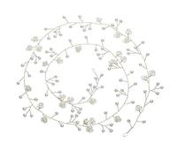 Anglacesmade Bandeau de cheveux de mariée avec perles de 39'' pour mariée, demoiselle d'honneur, bal, festival, cheveux pour femmes et filles (argent)