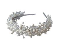 Anglacesmade Diadème de mariée avec perles synthétiques faites à la main pour mariage, bal, fête, bijoux de cheveux pour femmes et filles