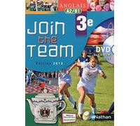 Anglais 3e Join the Team A2/B1 (1DVD) de Adrian. Hélène (2013) Broché